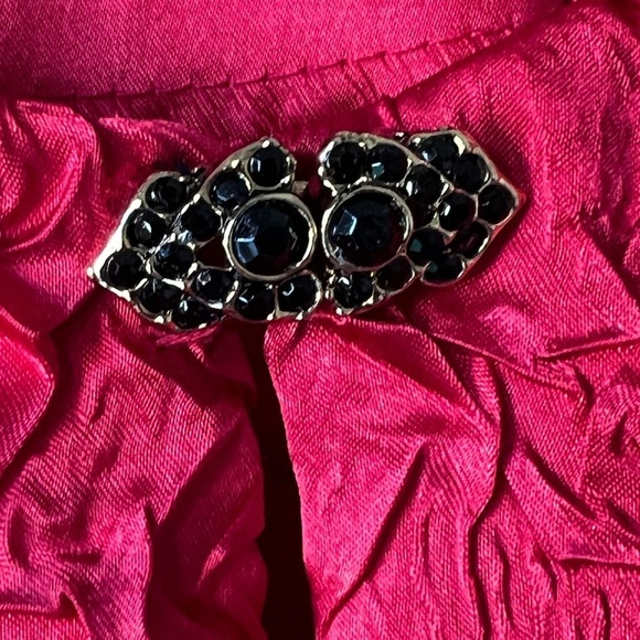 Women’s Vintage R & M Richard bright Y2K red crinkle blazer front open 22W. - Picture 6 of 12